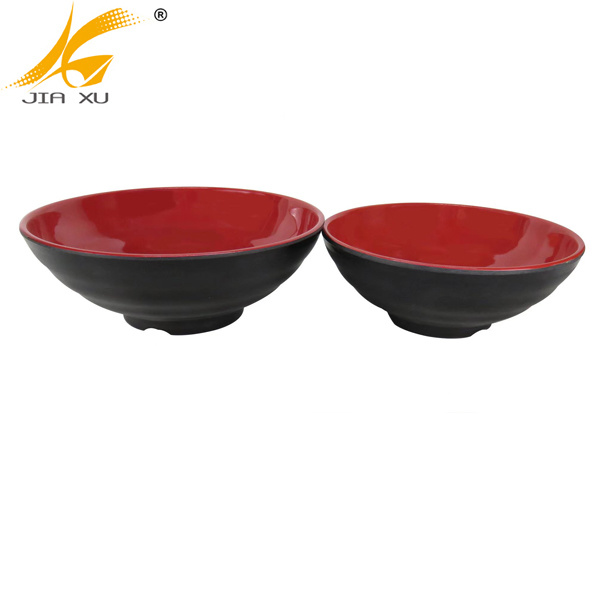 double color melamine bowl red and black plate and bowl orange and black green and black bowl