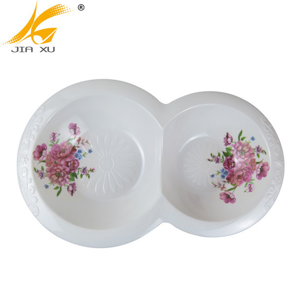 14inch melamine 2-section plate with customized design printing