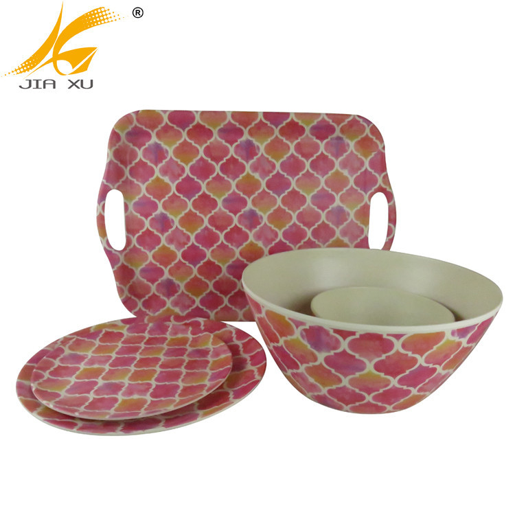 Bamboo Fiber Tableware High Quality Bamboo Melamine Dinnerware Plate Bowl Mug Tray Wholesale