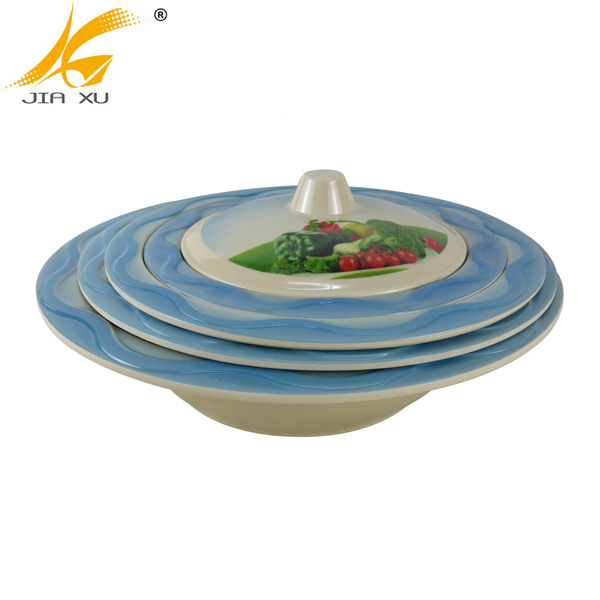 melamine bowl with cover wholesale round serving bowl with lid custom design printing
