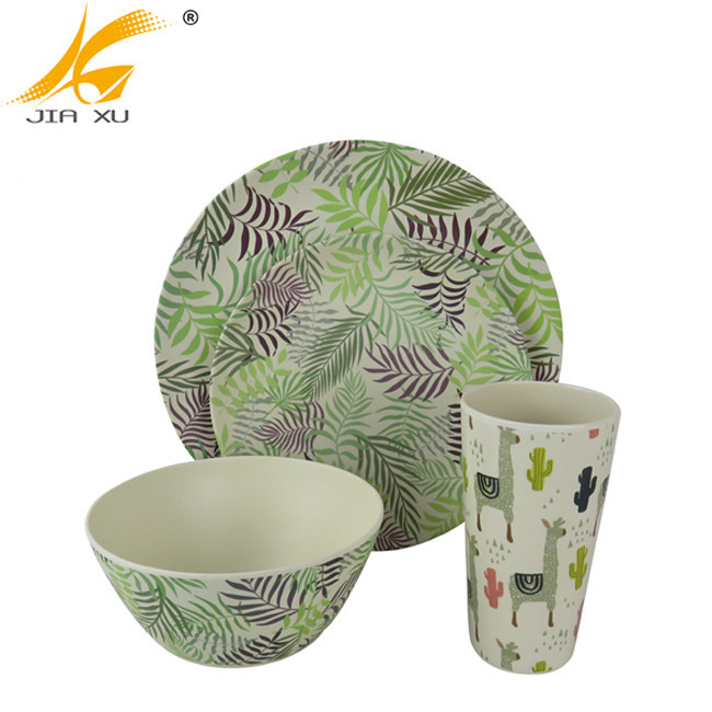 Bamboo Fiber Tableware Wholesale Bamboo Melamine High Quality Dinnerware Plate and Bowl
