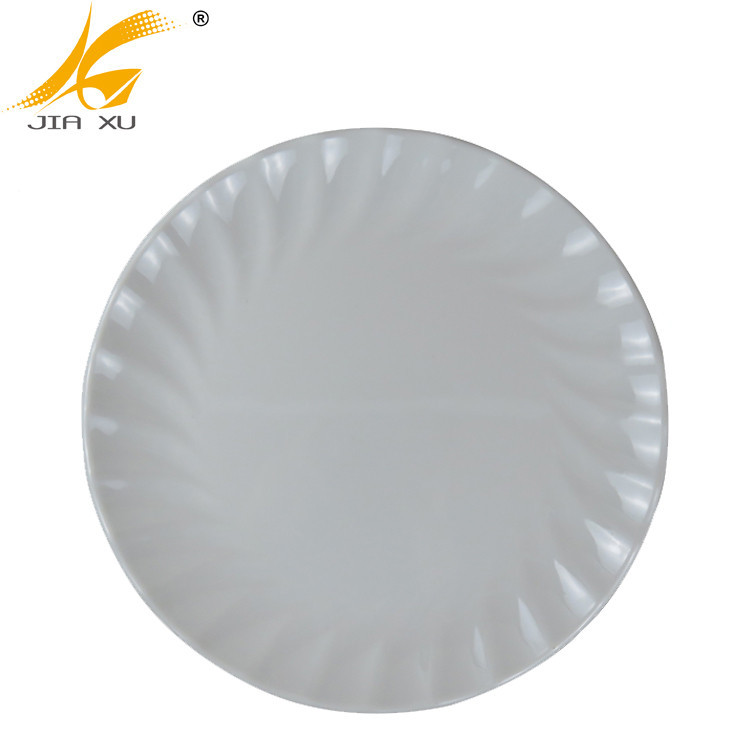 10.5 inch white melamine round plate factory price solid dinner plate wholesale