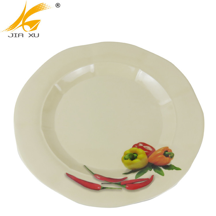 Tea color melamine dinner plate wholesale food grade melamine flower shape plates