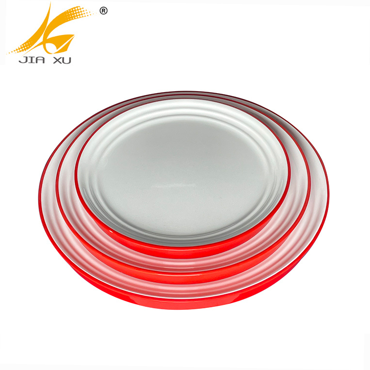 color melamine plate red and white melamine tableware