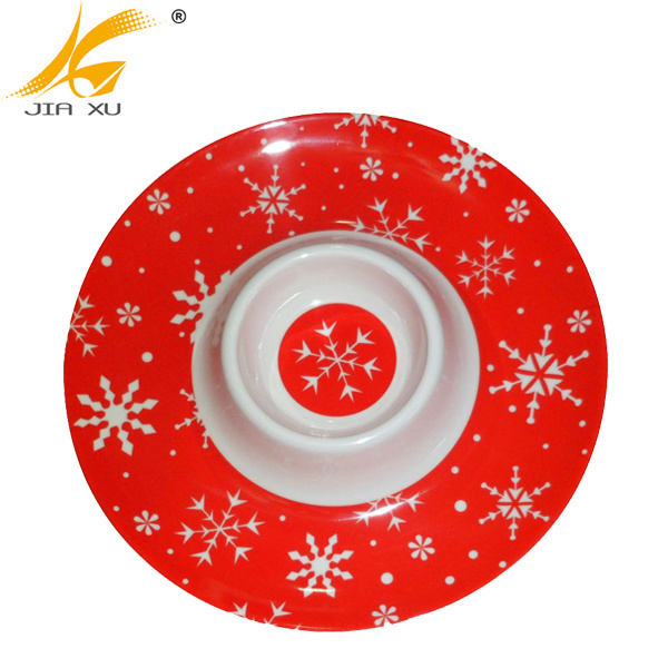 melamine chips-and-dip-plate custom design color wholesale