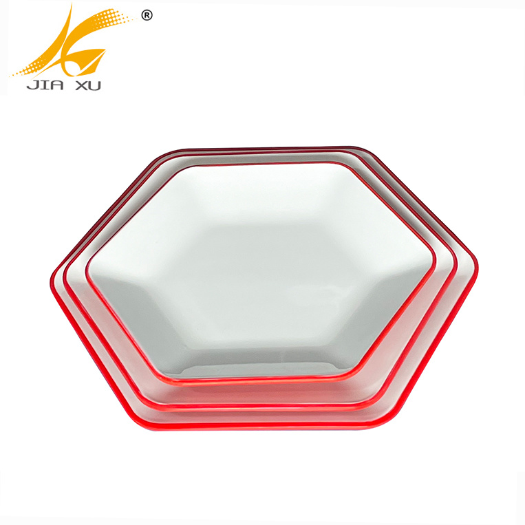 color melamine plate red and white melamine tableware