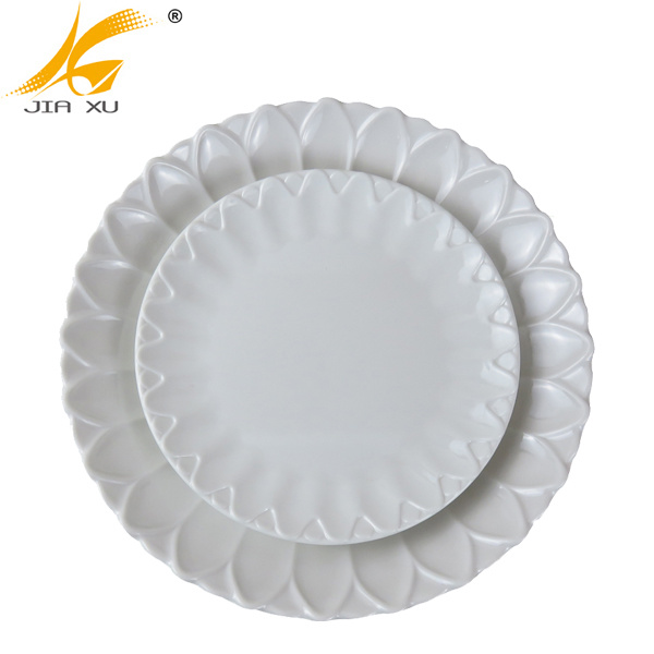 Melamine white dinnerware dinner plates for restaurant