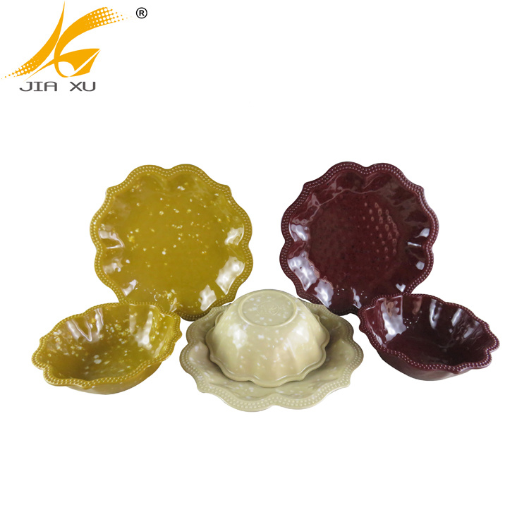 color melamine  tableware wine red  stone melamine plates golden melamine bowls corn stone melamine tableware