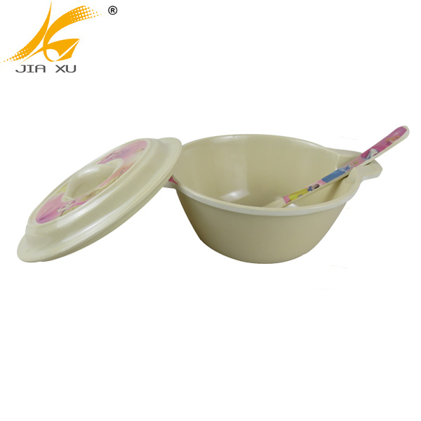 30% melamine handle bowl with lid and spoon wholesale bowl with cover and spoon custom design