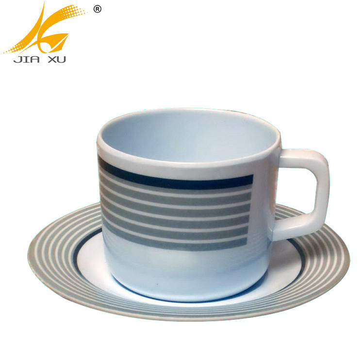 melamine coffee cup and square saucer
