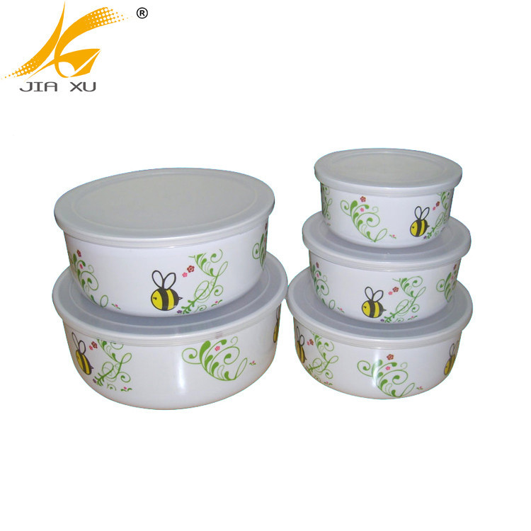 5pcs melamine ware storage bowl with/lid set wholesale
