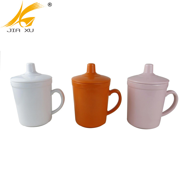 color melamine mug with cover orange cup with cover pink mug pink cup