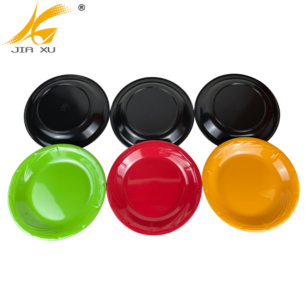 double color melamine plate red and black plate orange and black green and black