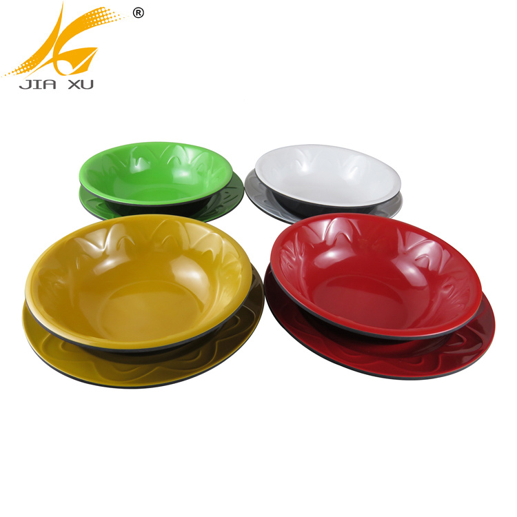 double color melamine bowl red and black bowl orange and black green and black