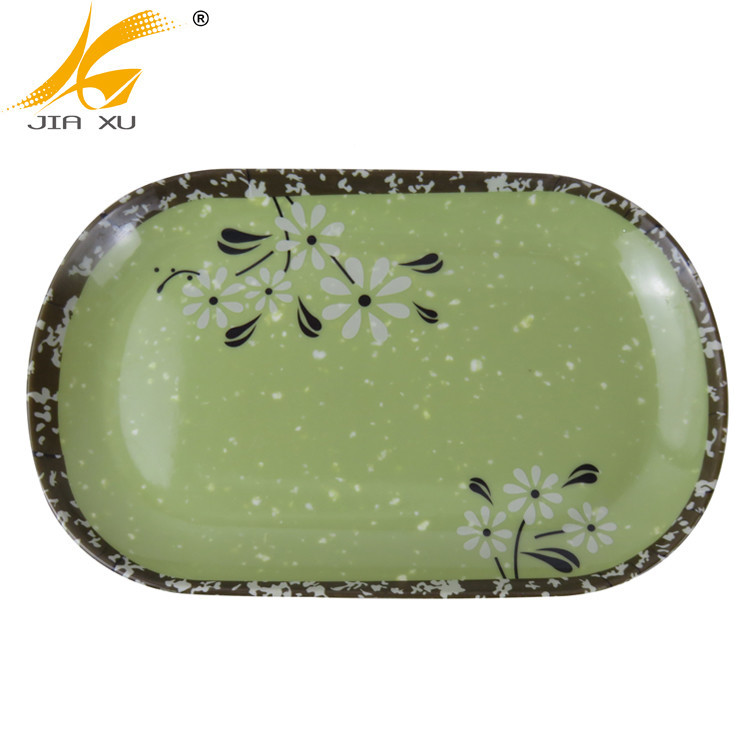 Melamine Plate Green Stone color with design printing Janpan Style Melamine Tableware Plate Food Grade