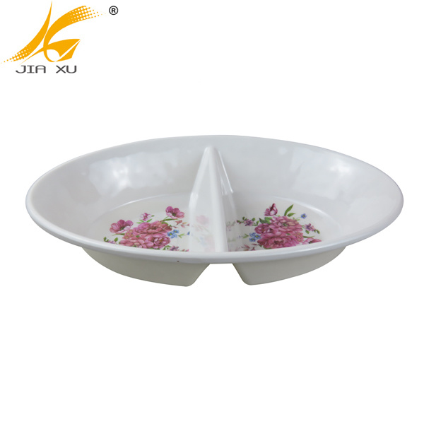 10inch melamine 2-section plate with customized design printing