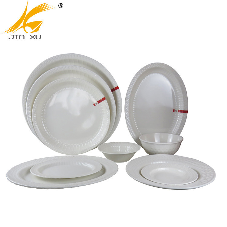 White melamine dinner plate wholesale food grade melamine bowl and tray