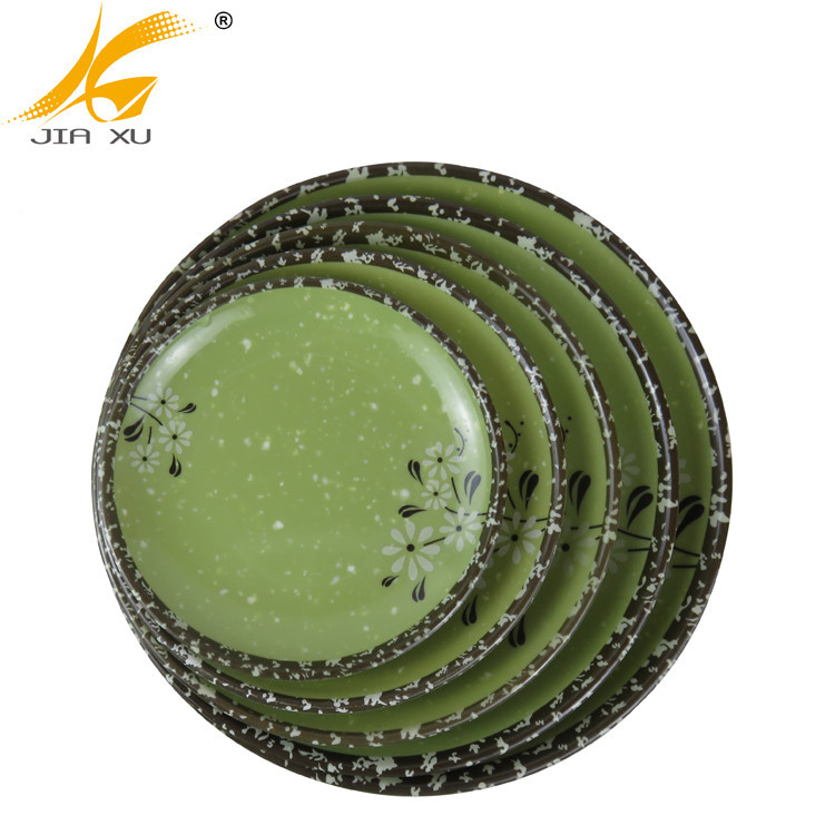 Melamine Plate Green Stone color with design printing Janpan Style Melamine Tableware Plate and Bowl Food Grade