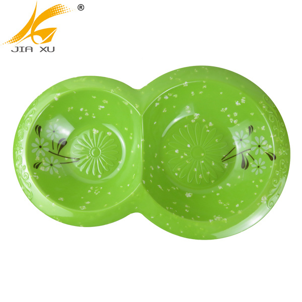 14inch  green stone color melamine 2-section plate with customized design printing