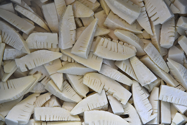 Tender tips of bamboo shoots