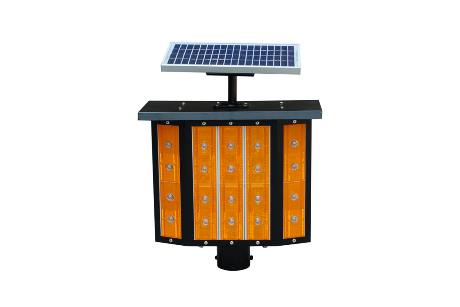 Solar - powered Yellow Flashing Warning Light