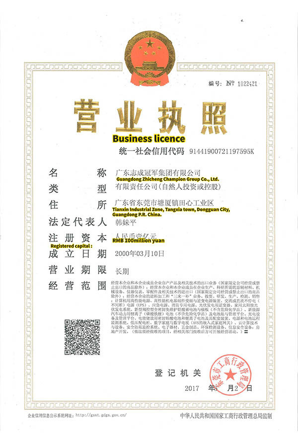 Champion Business Licence