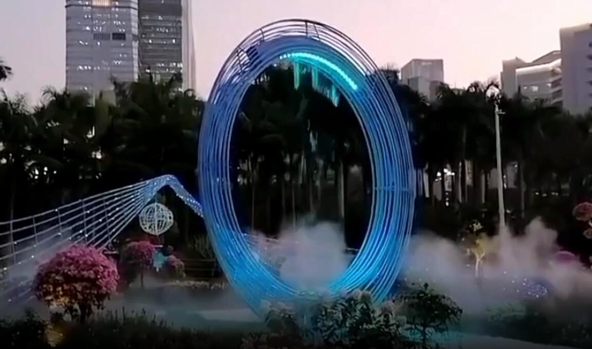 圆形的水幕在灯光节上的应用