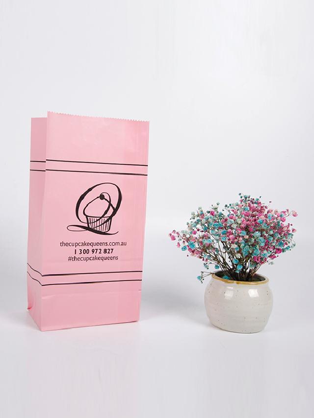 White Kraft Food Bag Sticker