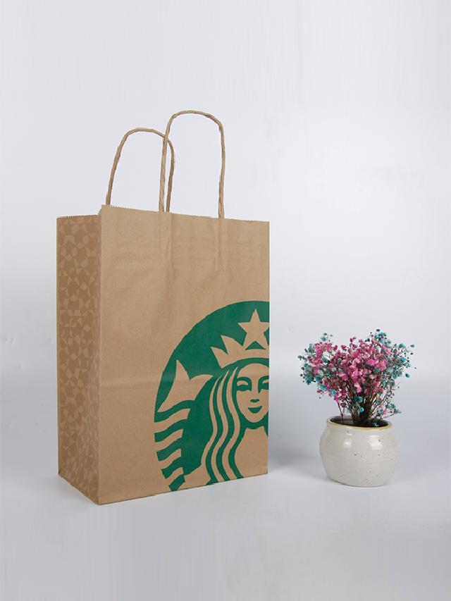 Take away fast food kraft paper food grade paper bag for fried food