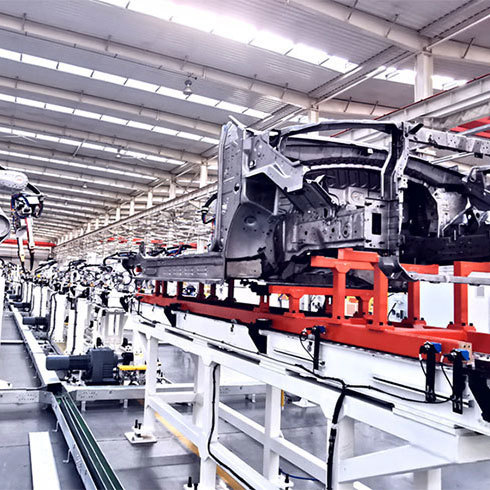 Front/rear floor assembly intelligent automatic production line