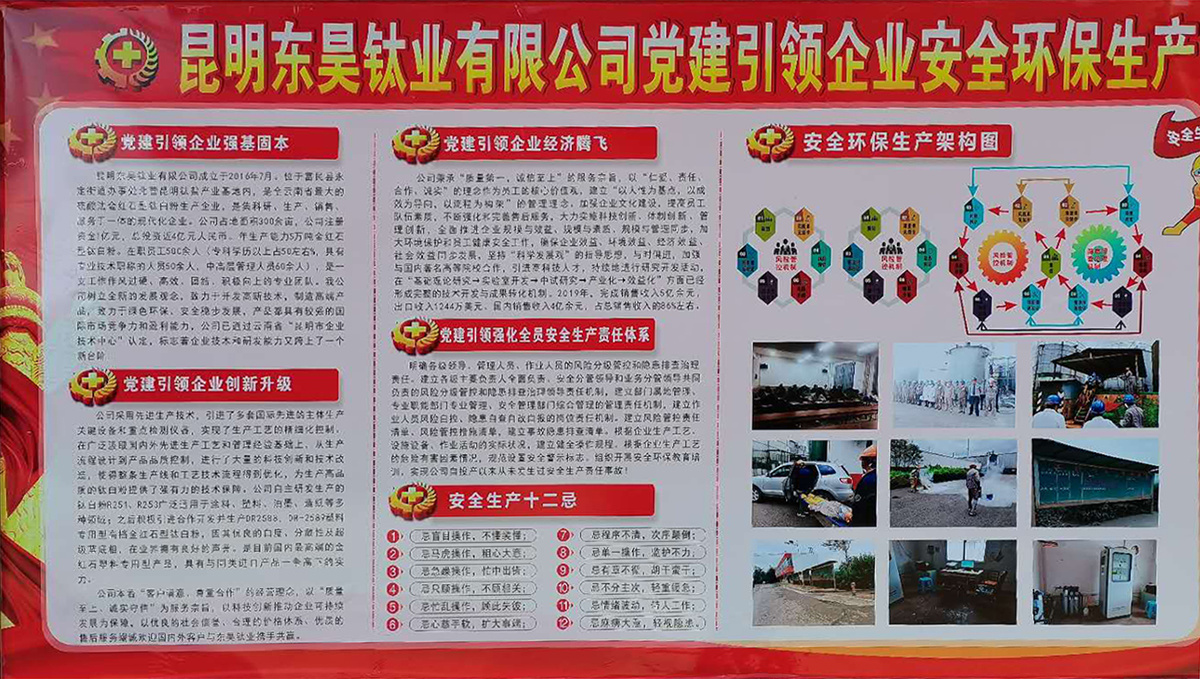Party building of Kunming Donghao guides the safety and environmental protection in the production.