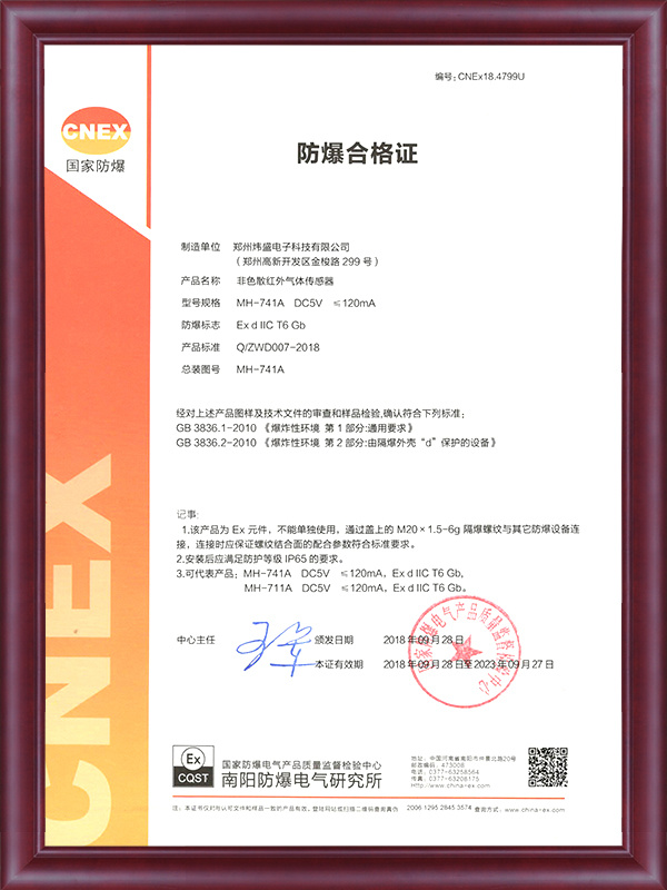 Explosion-proof-certificate-MH741A-MH711A