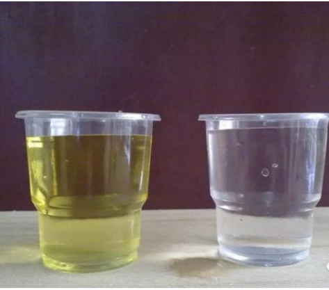 Comparison chart of residual chlorine test before and after tap water purification