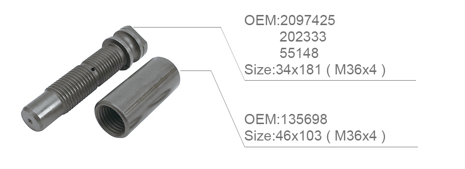 Pin de primavera escanean hojas de primavera y buje OEM 2097425 202333 55148 135698 Tamaño 34x181 Pino Balanca (M364)
