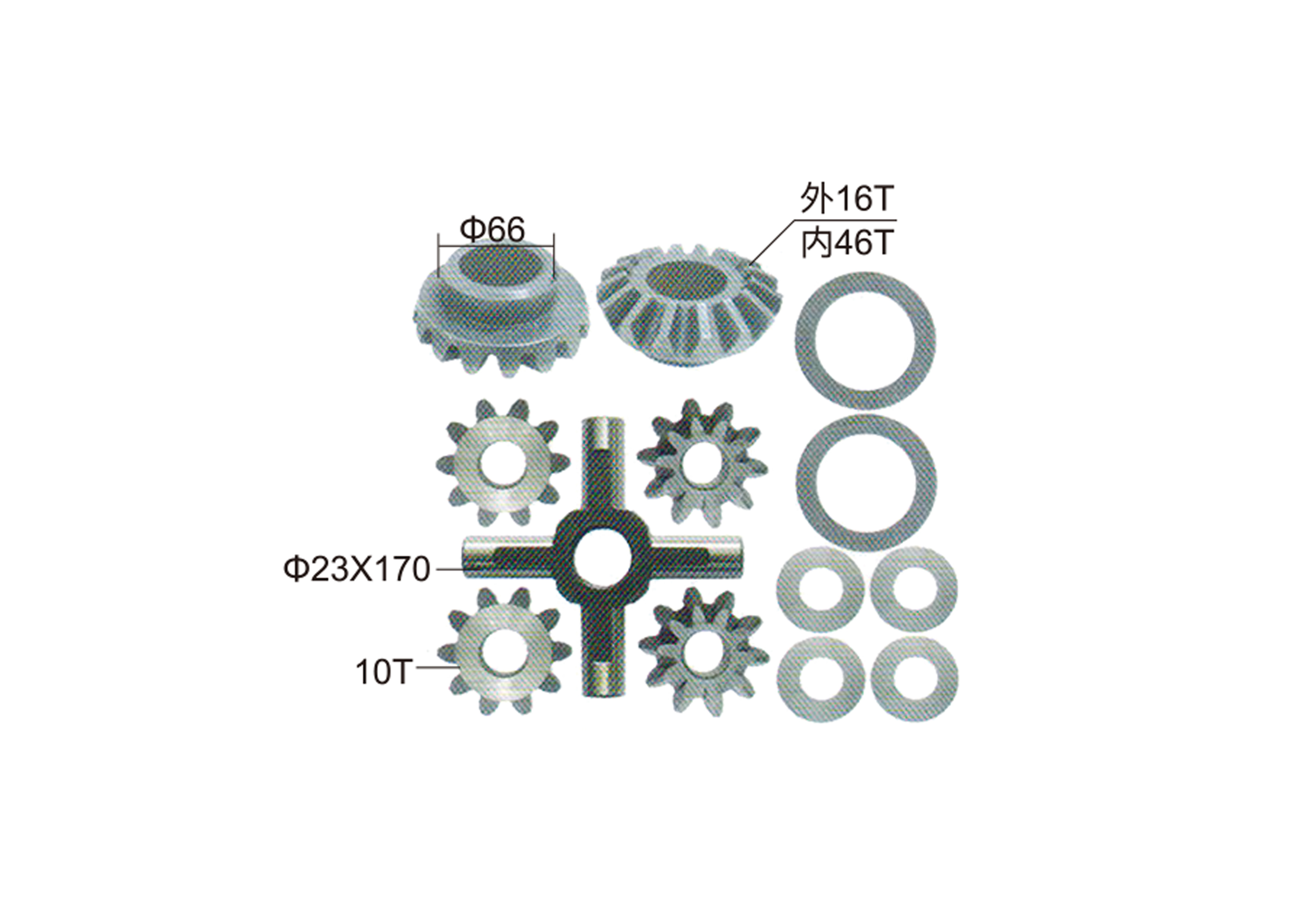 Kit de engrenagem de transportadora diferencial para o kit Hyudai Spider Tamanho 23x170 DIFERENCIAL