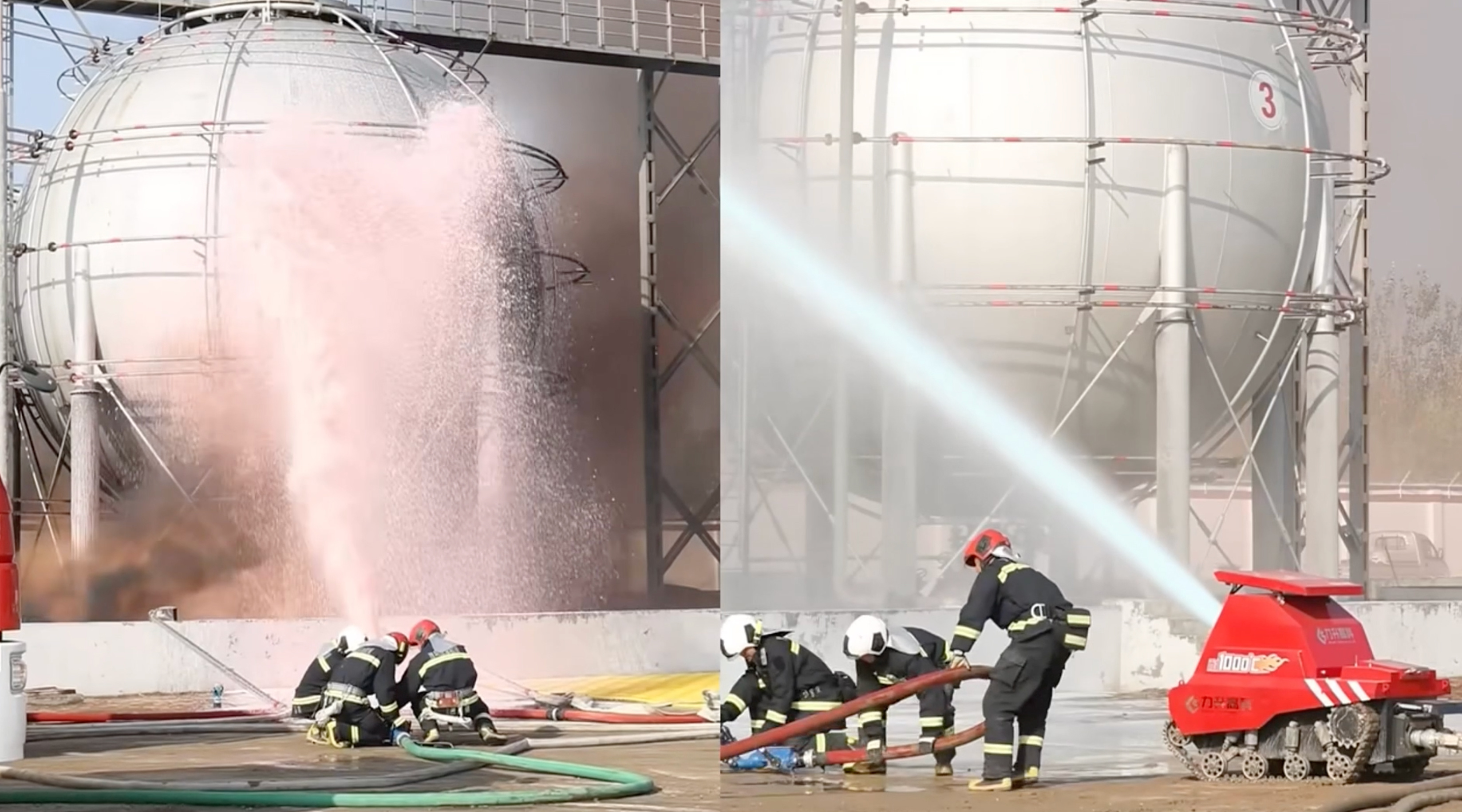 耐高温消防机器人助力胜利油田应急救援实训展示活动