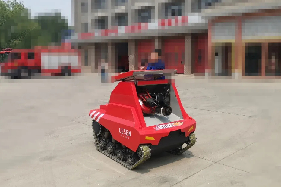 A fire brigade in Beijing drills