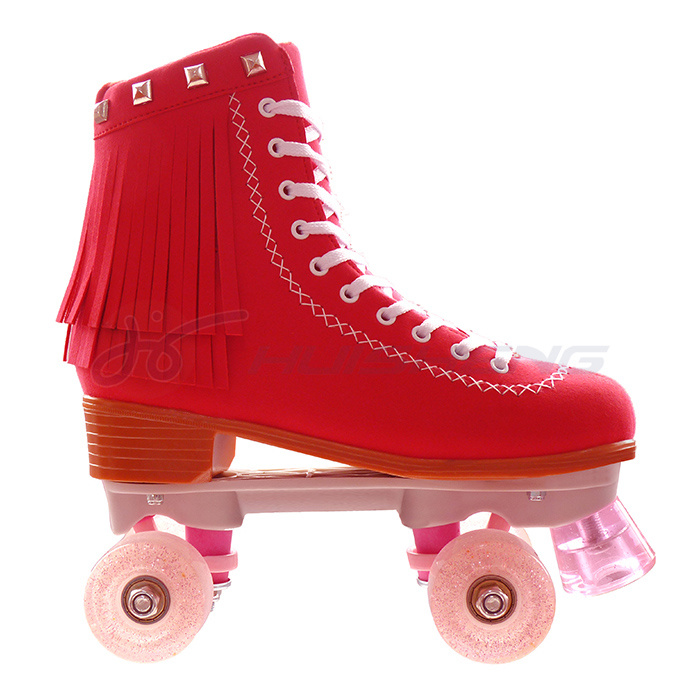 PP truck roller skates with tassels and diamand button HS-FQ019 