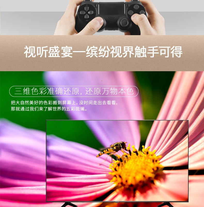 【H55E3A】55英寸4K纖薄外觀人工智能8GB內(nèi)存海量資源電視