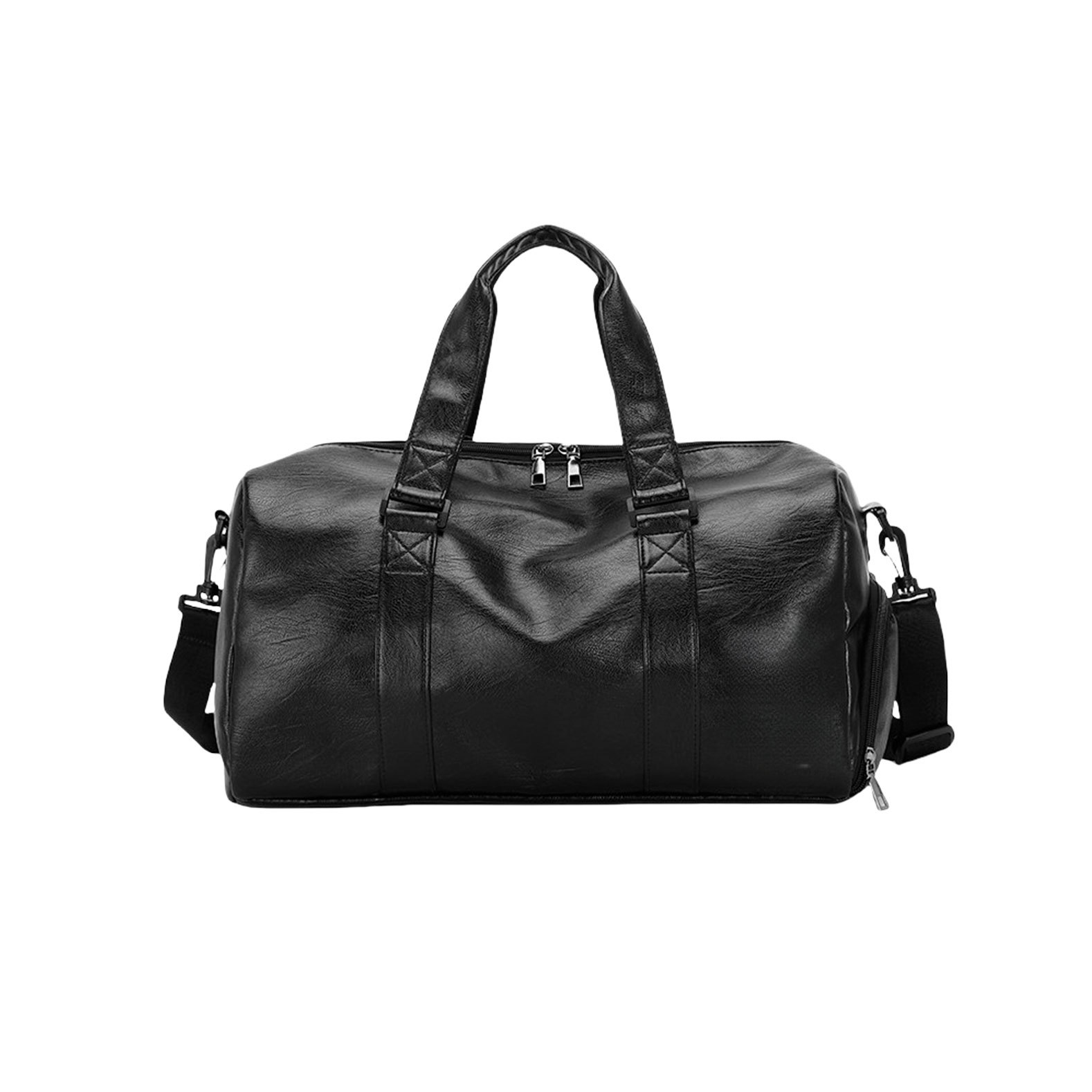 PU Leather Gym Bag With Shoe Compartment