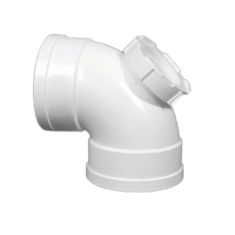 PVC Drainage - 90° Elbow with Inspection Port