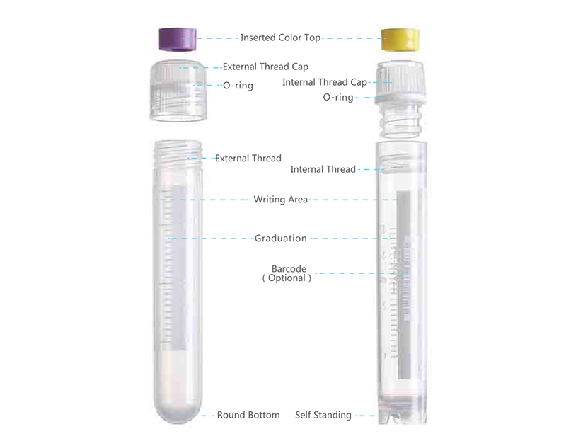 self-standing cryo tube