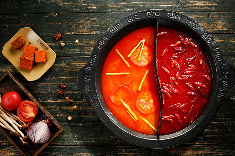 番茄红汤鸳鸯锅底