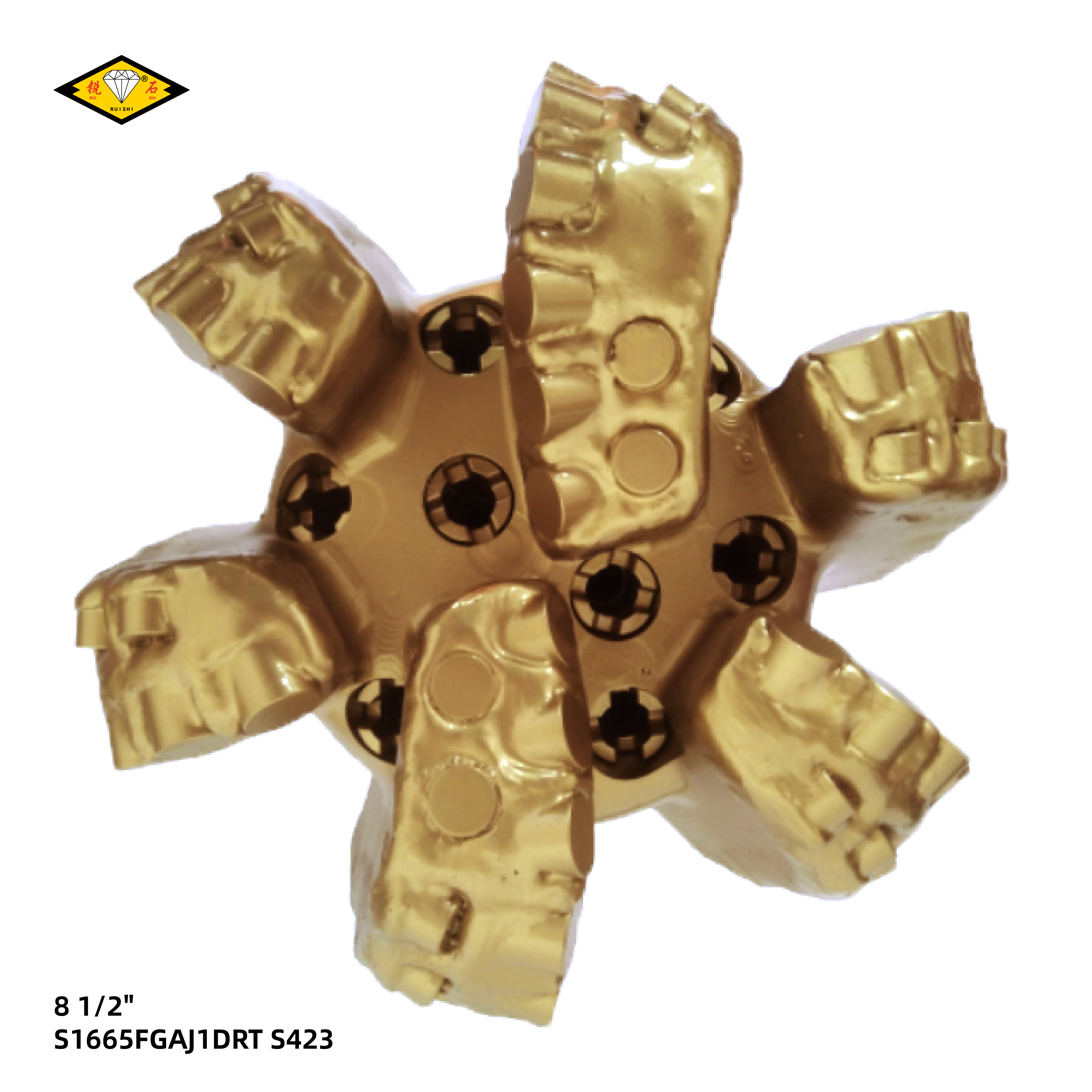 8 1/2 inches steel body pdc bits with 16mm cutters and 6 blades for medium hard formations(8 1/2" S1665FGAJ1DRT S423)