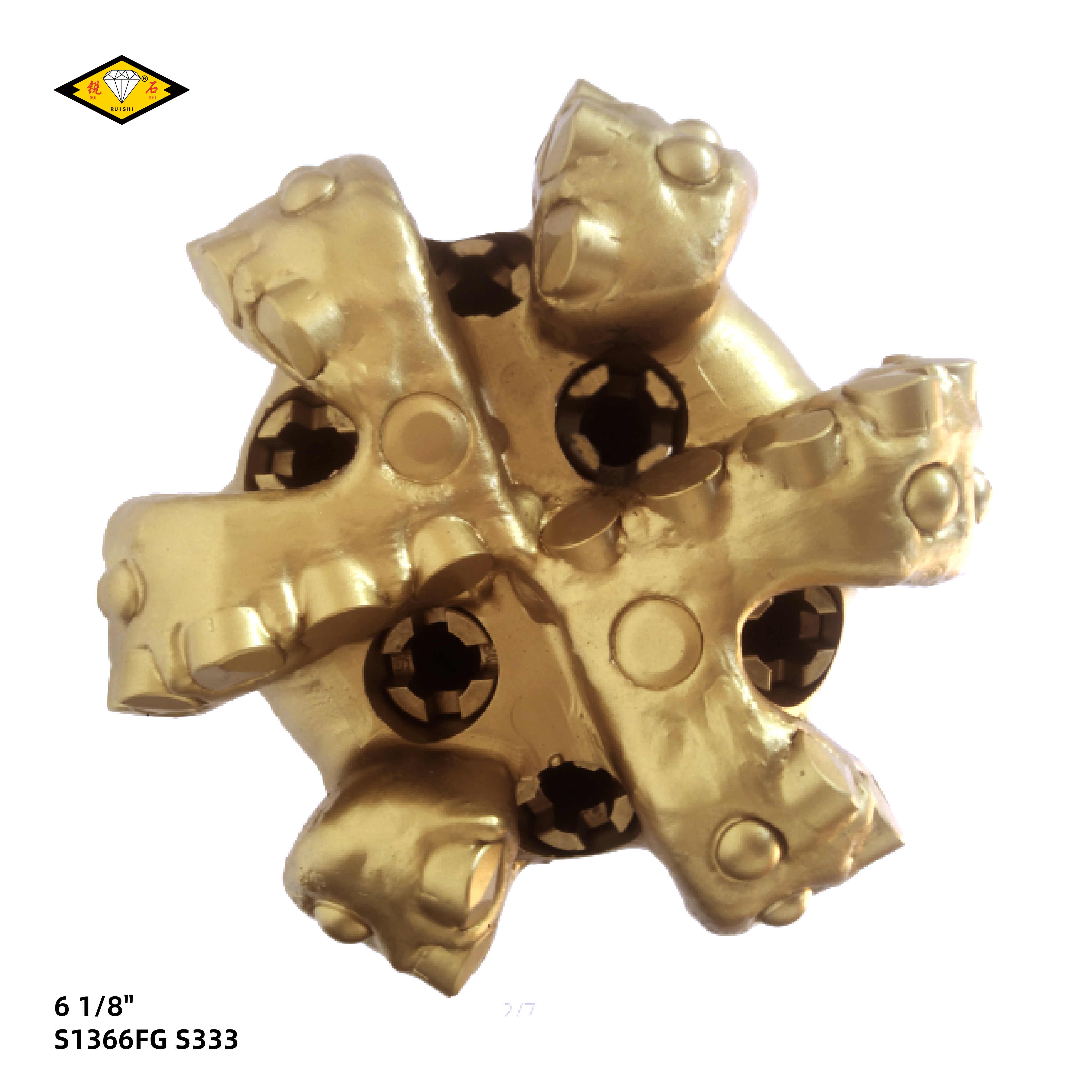 6 1/8 inches steel body pdc bits with 13mm cutters and 6 blades for medium hard formations（6 1/8 S1366FG S333）