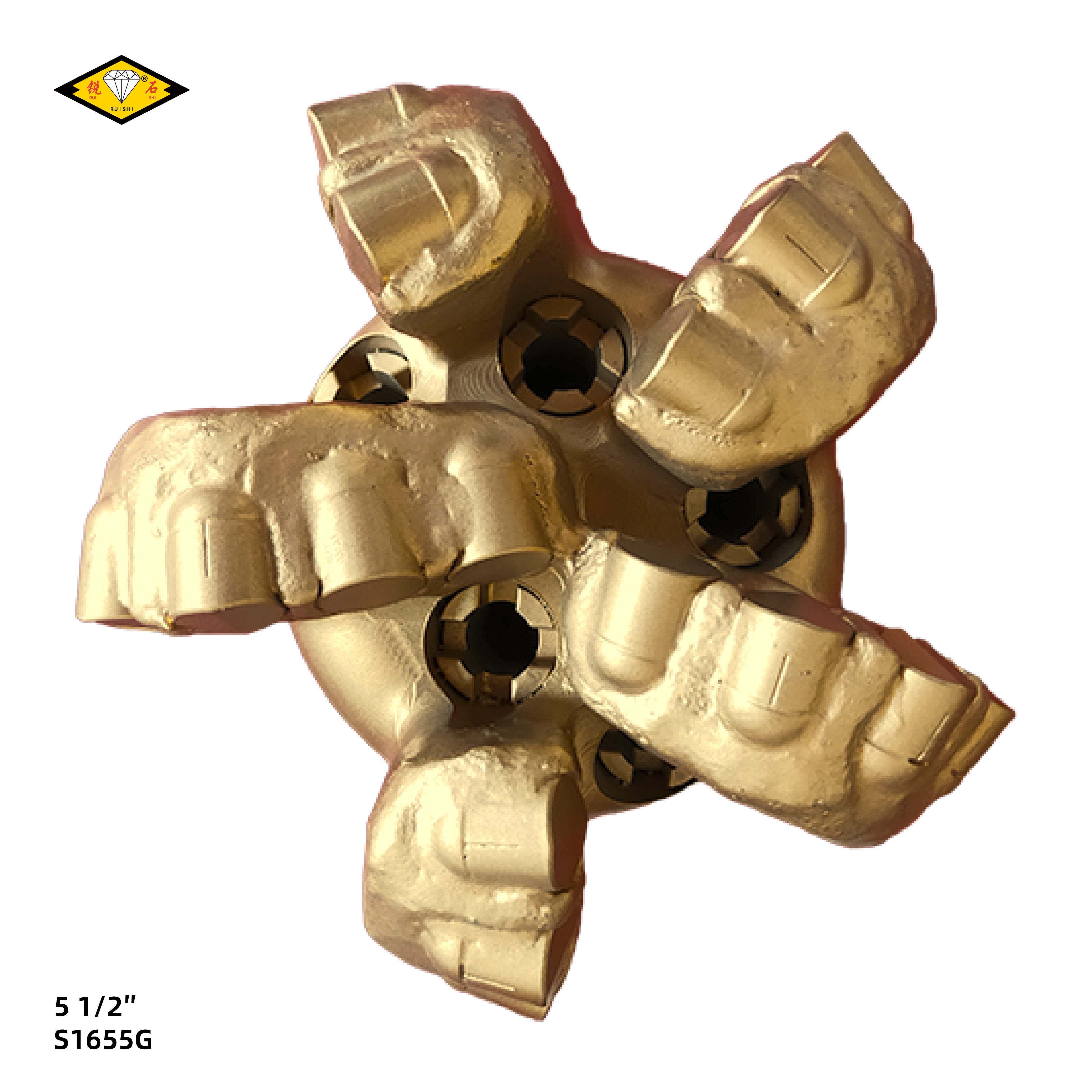 5 1/2 inches steel body pdc bits with 16mm cutters and 5 blades for soft to medium hard formations