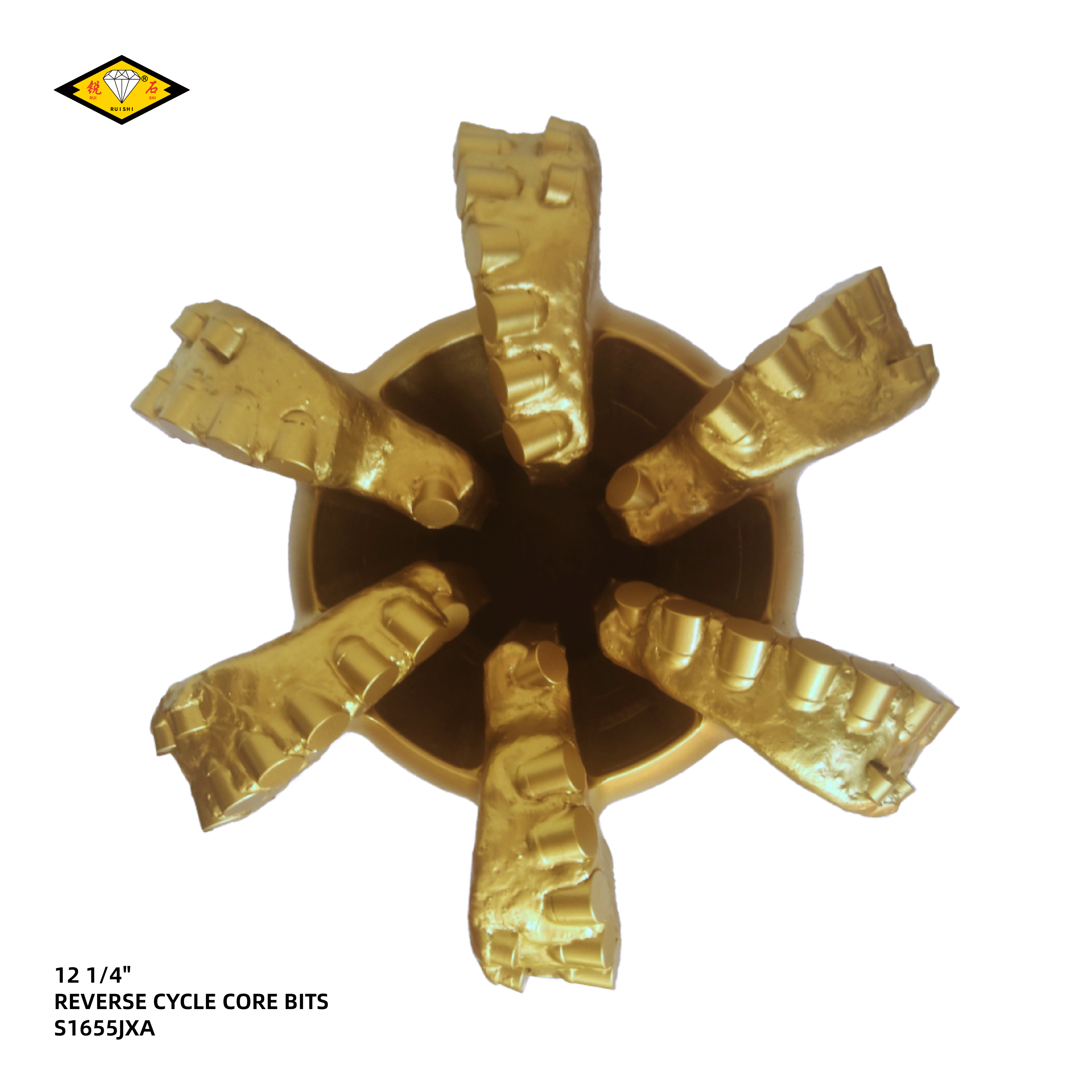 12 1/4 inches PDC reverse cycle core bits, 16mm PDC cutters, 6 blades, suitable for coring in medium soft formations