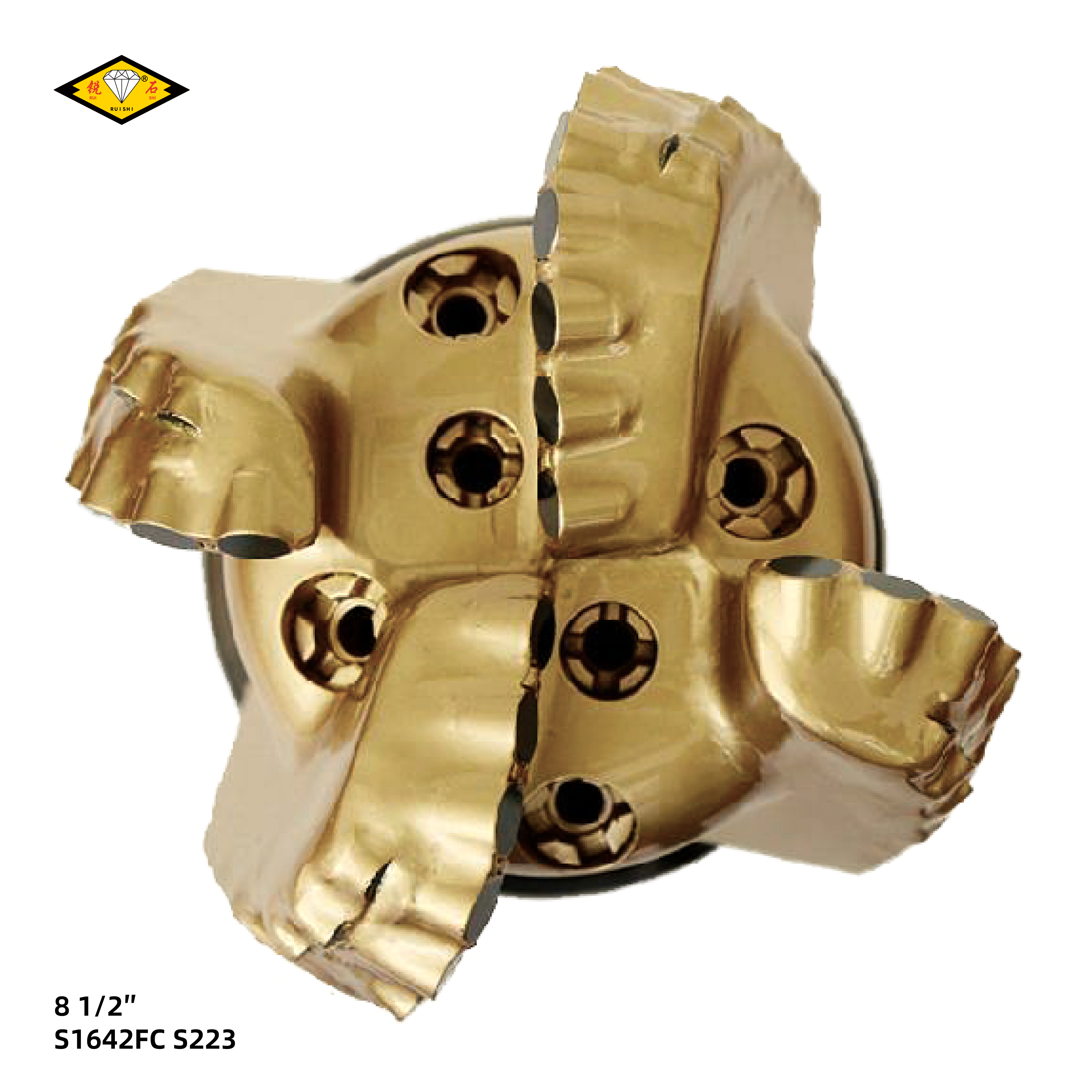 8 1/2 inches steel body pdc bits with 16mm cutters and 4 blades for soft formations（8 1/2″ S1642FC S223）