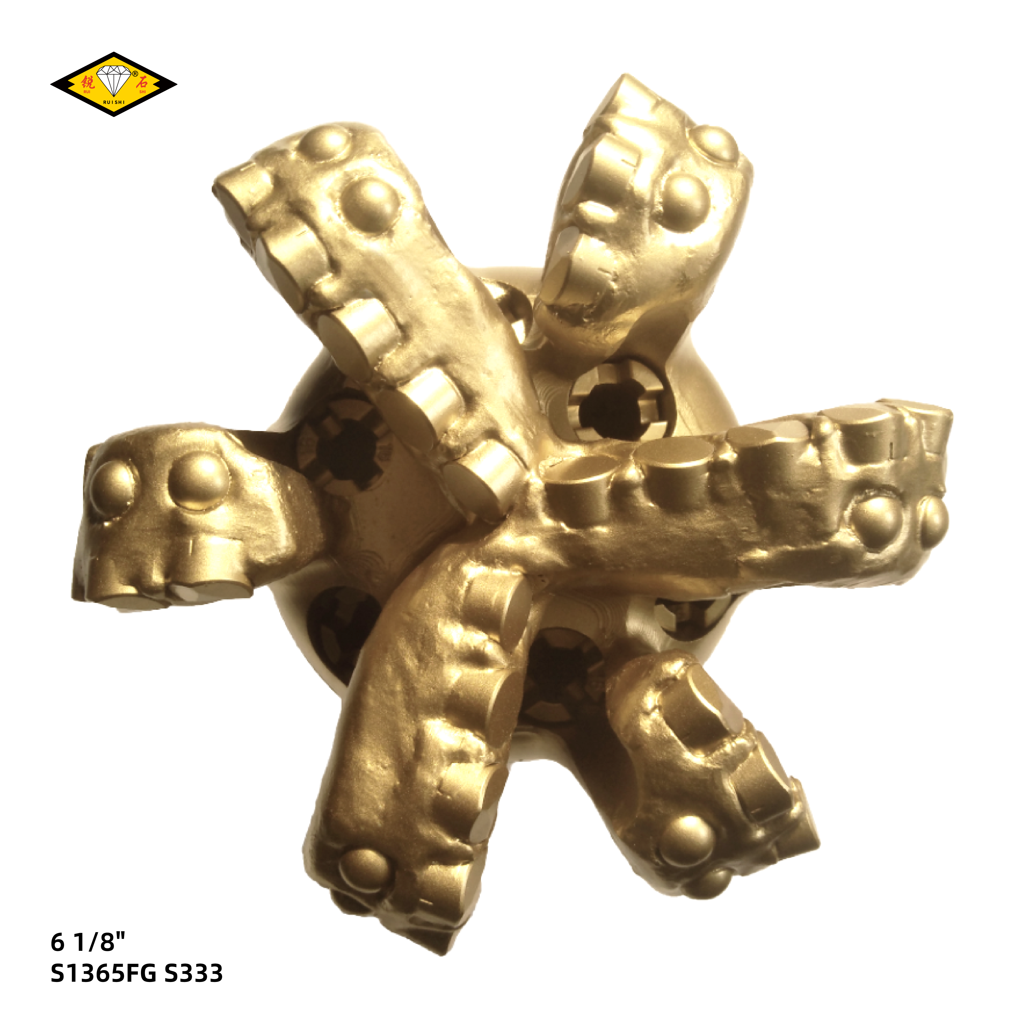 6 1/8 inches steel body pdc bits with 13mm cutters and 6 blades for medium hard formations（6 1/8" S1365FG S333）