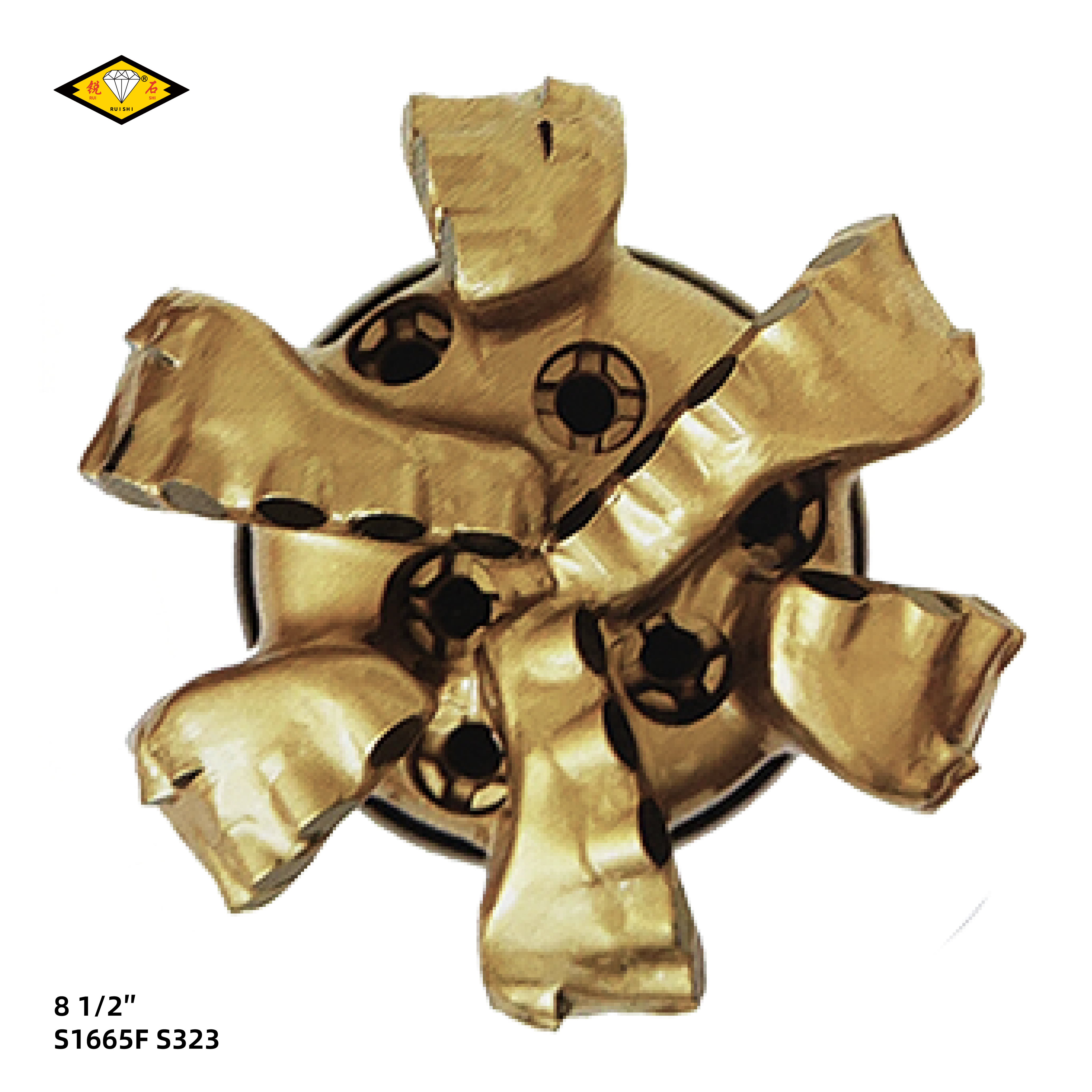 8 1/2 inches steel body pdc bits with 16mm cutters and 6 blades for hard formations(8 1/2″S1665F S323)
